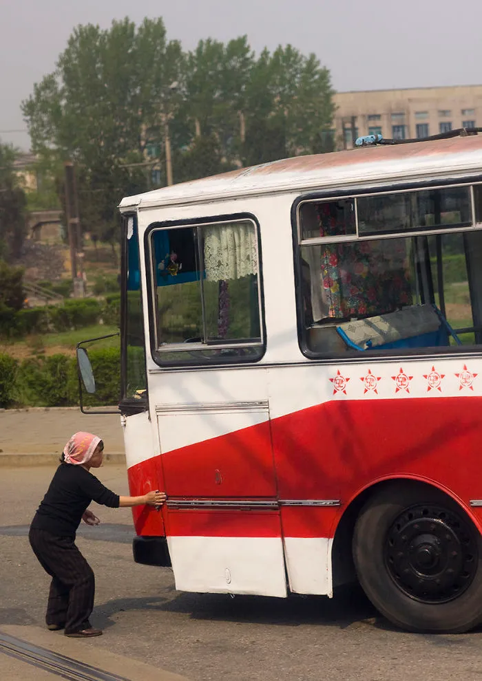 It Is Forbidden To Enter Pyongyang With A Dirty Car, So After A Long Trip On The Highway, The Cars And The Buses Must Be Cleaned Before Entering The Town