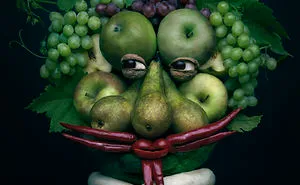 I Use Fruits And Vegetables To Create Realistic Looking Portraits
