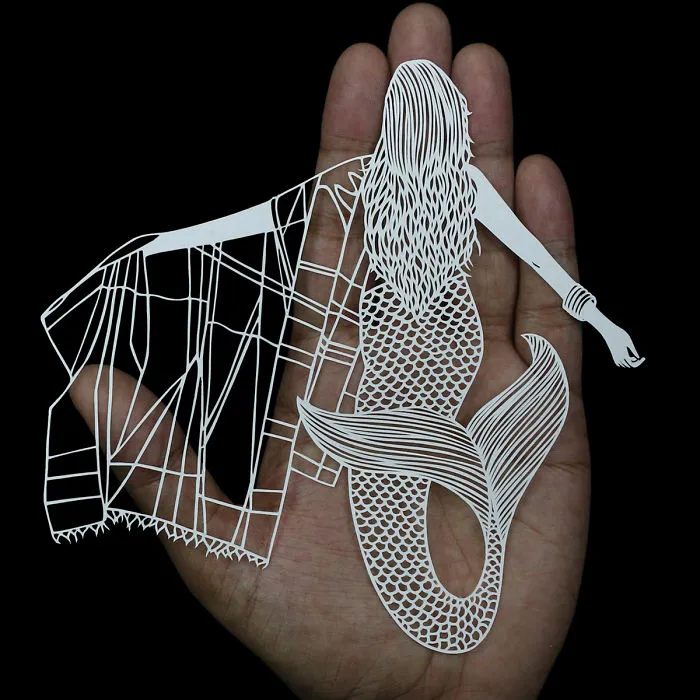 I Portray Indian Women Through My Intricate Mermaid Papercuts