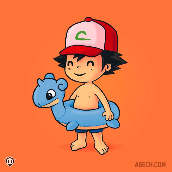 Ash And Lapras Are Ready For Summer
