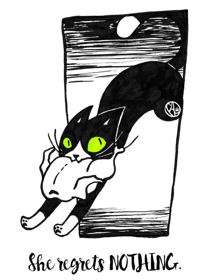 My Girlfriend Illustrates Our Life With 3 Cats And A Dog