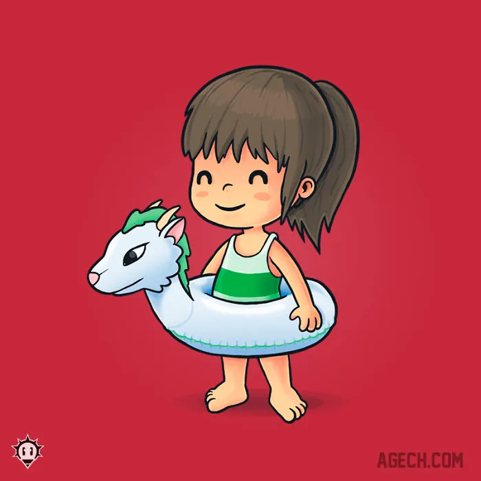 Chihiro Is Also Ready For Summer!  Haku, The Dragon, Would Never Let Her Sink!