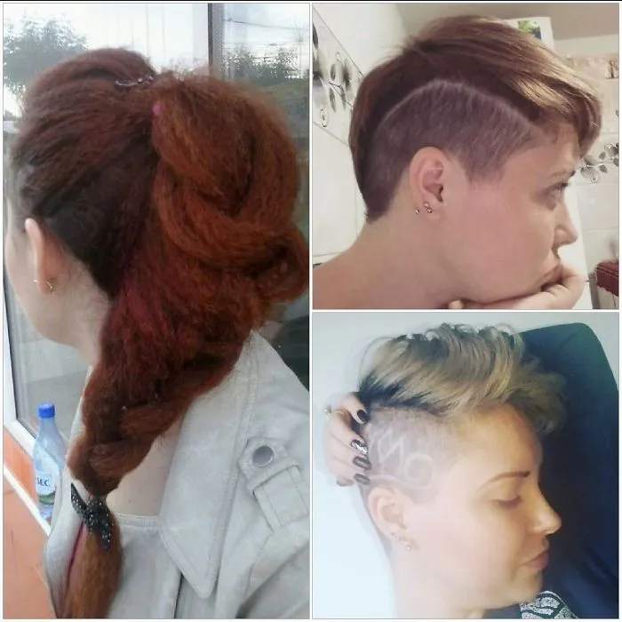 My Hair Transformation: Long/red  --》short/blonde