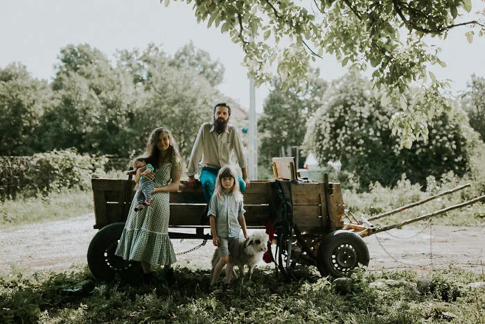 Young Romanian Family Living Beautifully In The Countryside