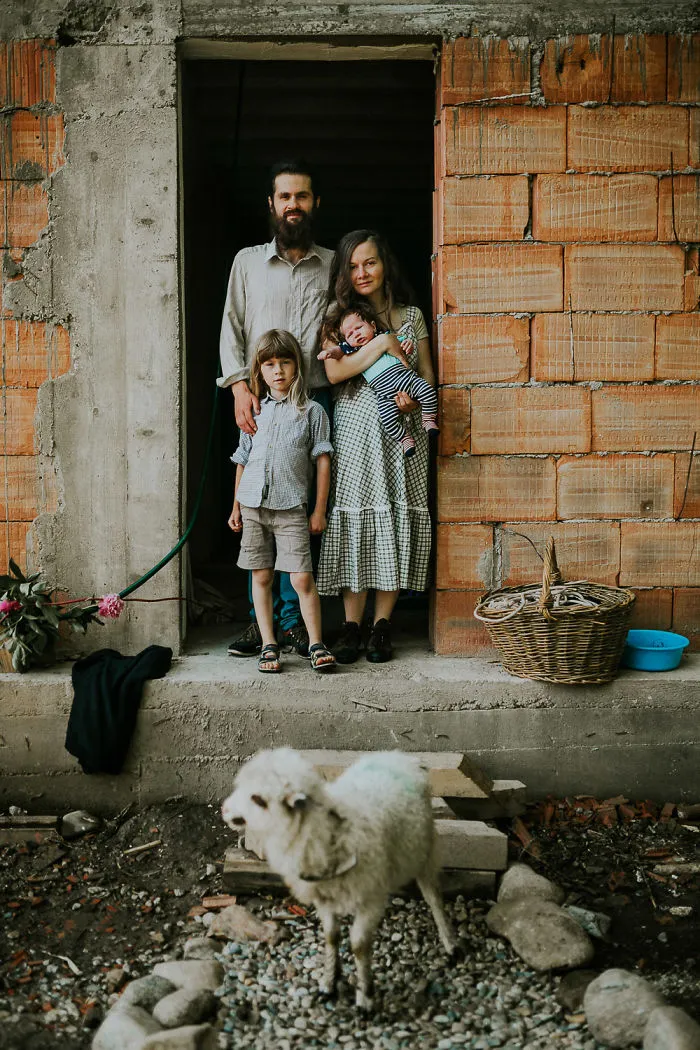 Young Romanian Family Living Beautifully In The Countryside
