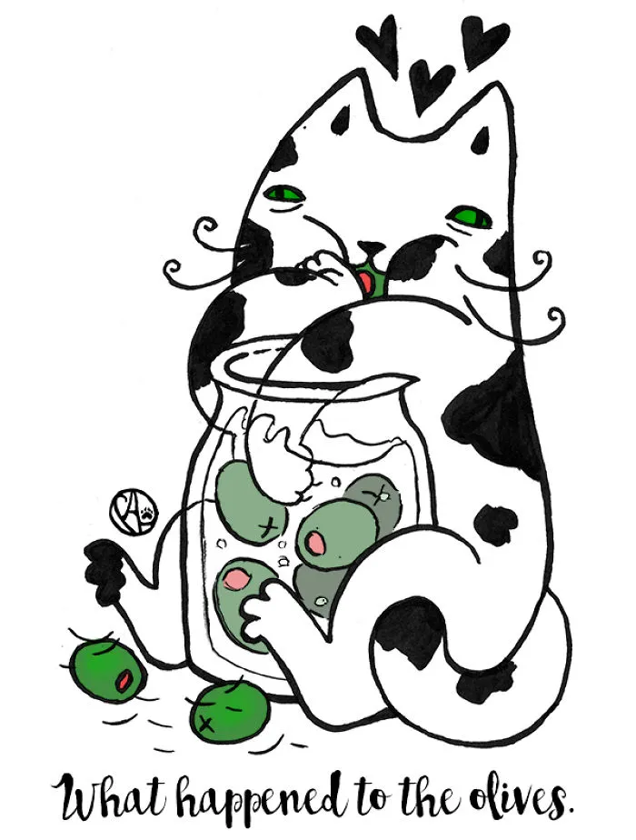 My Girlfriend Illustrates Our Life With 3 Cats And A Dog