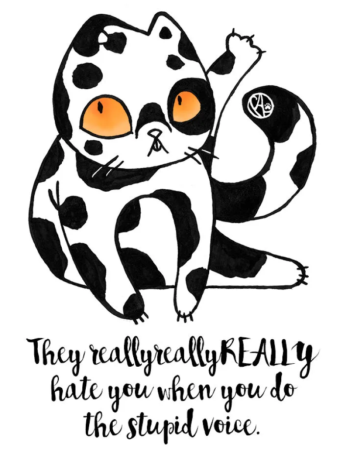 My Girlfriend Illustrates Our Life With 3 Cats And A Dog