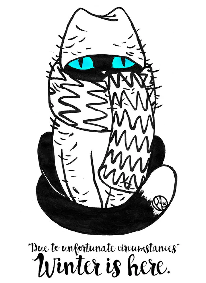 My Girlfriend Illustrates Our Life With 3 Cats And A Dog