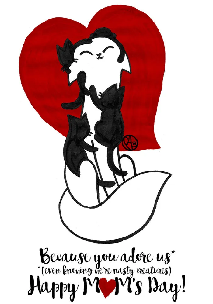My Girlfriend Illustrates Our Life With 3 Cats And A Dog