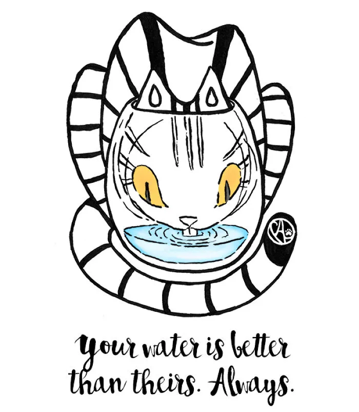 My Girlfriend Illustrates Our Life With 3 Cats And A Dog