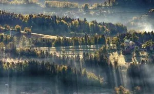 Chasing Sunrays In Upper-Savinjska Valley, Slovenia
