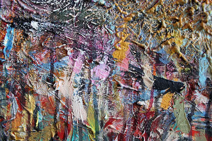 Section Of Board Where I Randomly Clean Off My Paintbrushes