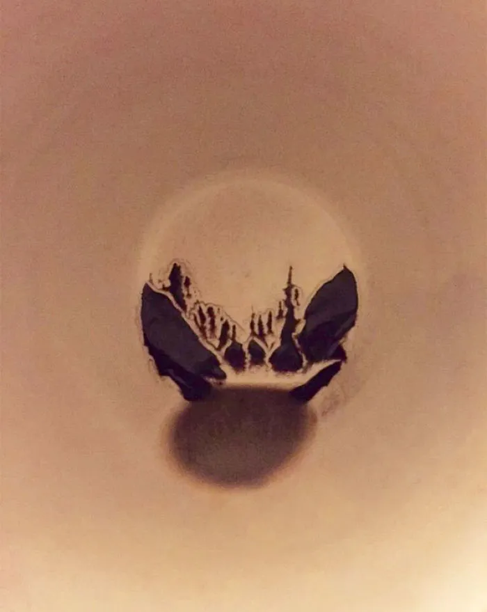 My Friend's Coffee Grounds Look Like An Abstract Forest Painting