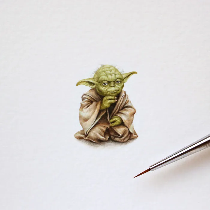 Empecé a hacer pinturas en miniatura porque no tenía tiempo para hacerlas más grandes, y ahora son mi pasión