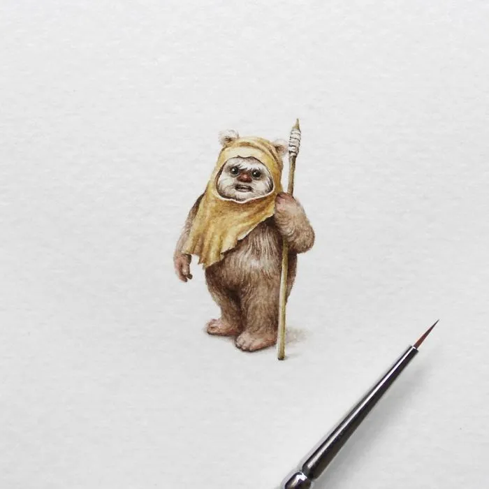 Empecé a hacer pinturas en miniatura porque no tenía tiempo para hacerlas más grandes, y ahora son mi pasión