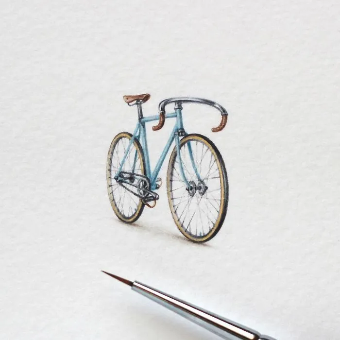 Empecé a hacer pinturas en miniatura porque no tenía tiempo para hacerlas más grandes, y ahora son mi pasión