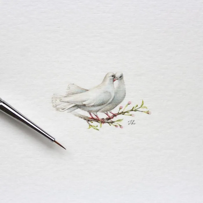 Empecé a hacer pinturas en miniatura porque no tenía tiempo para hacerlas más grandes, y ahora son mi pasión