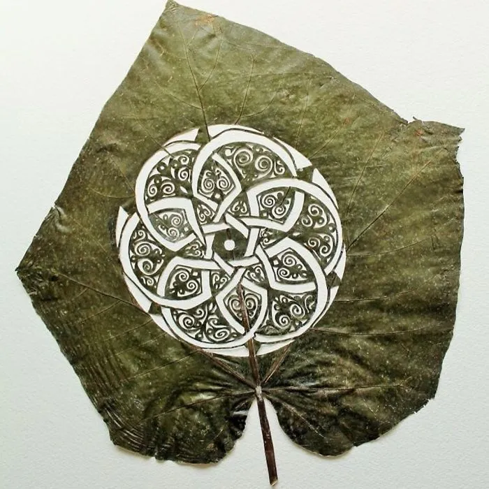 A Caterpillar Having Lunch Inspired Me To Start Creating Leaf Cutting Art