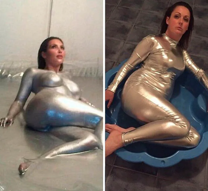 Woman Continues To Hilariously Recreate Celebrity Instagram Photos (76 Pics)