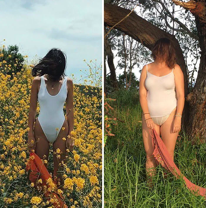 Woman Continues To Hilariously Recreate Celebrity Instagram Photos (76 Pics)