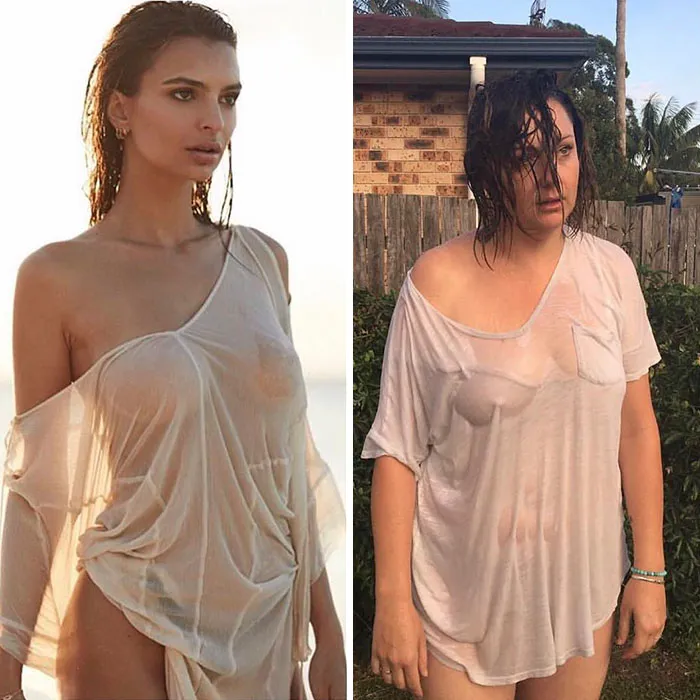 Woman Continues To Hilariously Recreate Celebrity Instagram Photos (76 Pics)