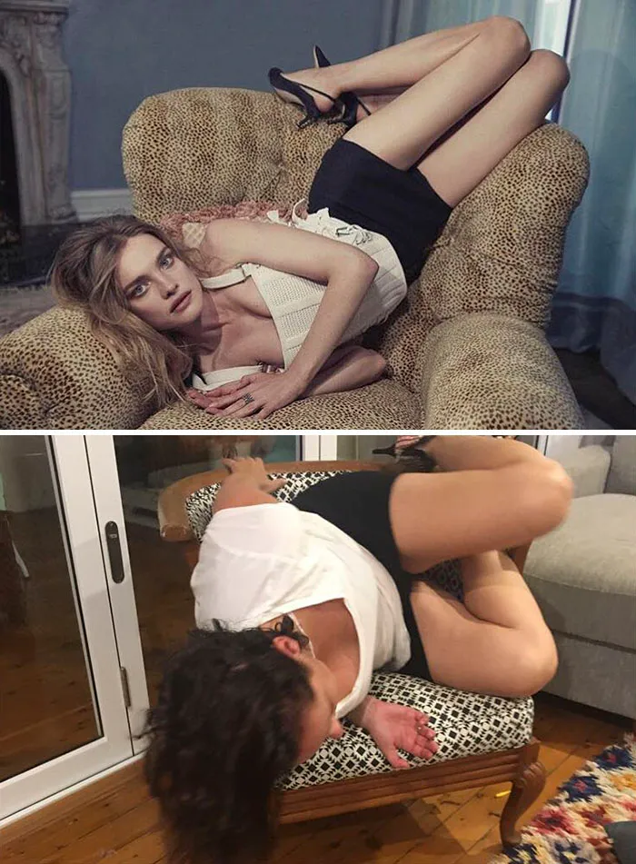 Woman Continues To Hilariously Recreate Celebrity Instagram Photos (76 Pics)