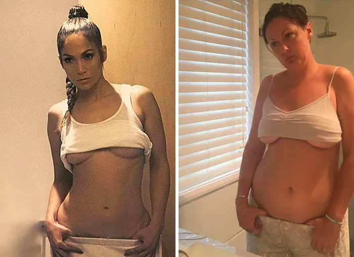 Woman Continues To Hilariously Recreate Celebrity Instagram Photos (76 Pics)