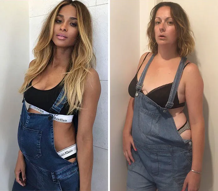 Woman Continues To Hilariously Recreate Celebrity Instagram Photos (76 Pics)