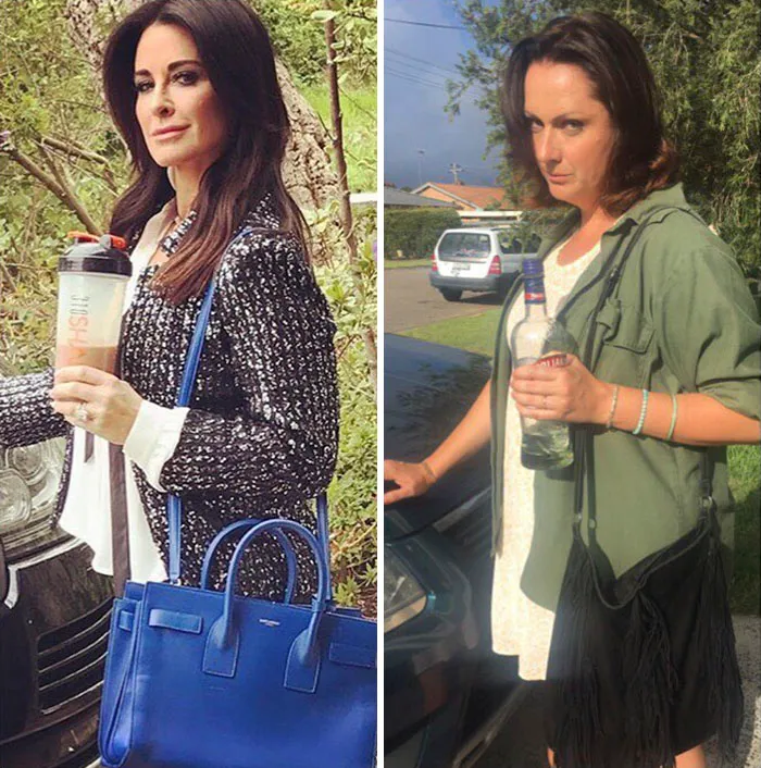 Woman Continues To Hilariously Recreate Celebrity Instagram Photos (76 Pics)