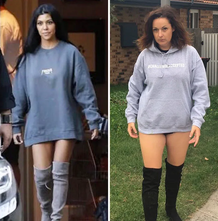 Woman Continues To Hilariously Recreate Celebrity Instagram Photos (76 Pics)