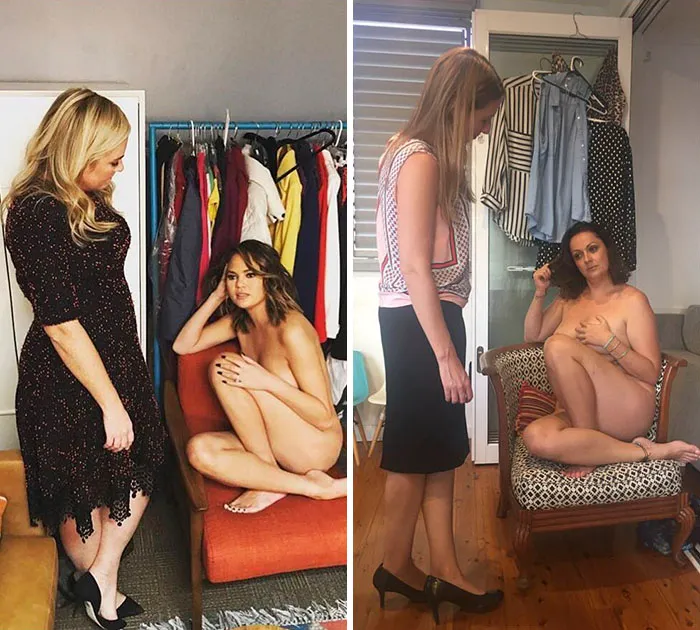 Woman Continues To Hilariously Recreate Celebrity Instagram Photos (76 Pics)
