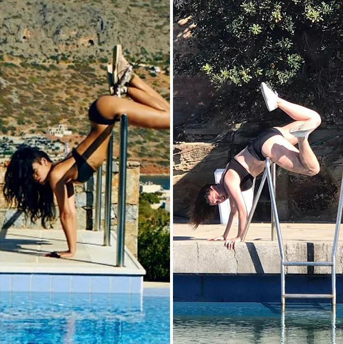 Woman Continues To Hilariously Recreate Celebrity Instagram Photos (76 Pics)