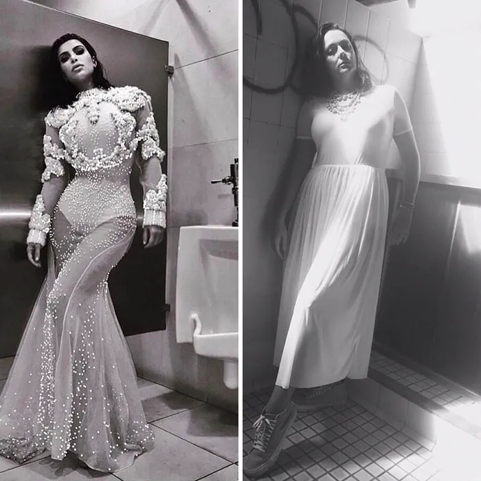 Woman Continues To Hilariously Recreate Celebrity Instagram Photos (76 Pics)