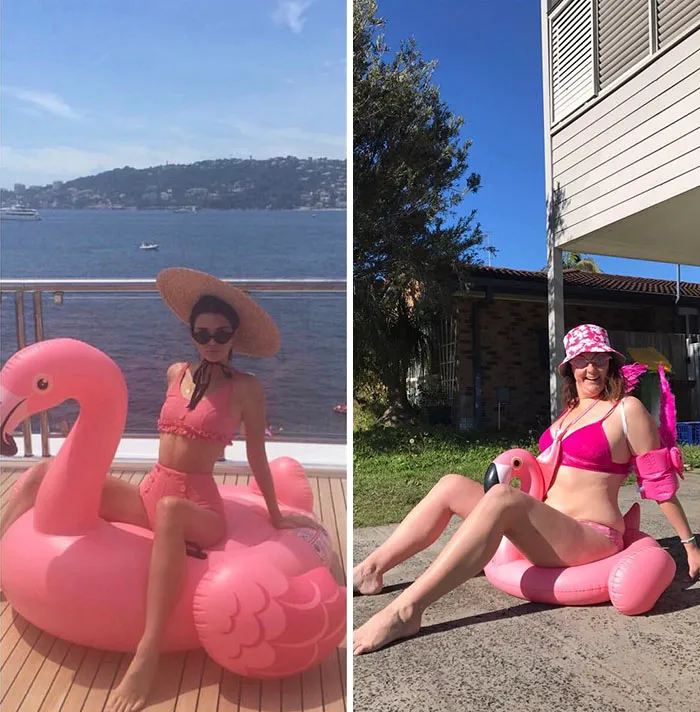 Esta comediante recrea de forma divertida las fotos de Instagram de los famosos (Parte 4)