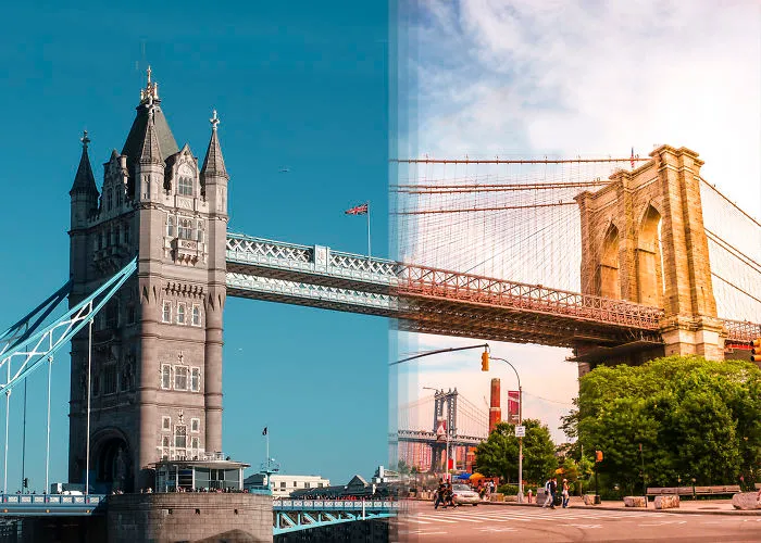 Tower Bridge In London Vs Brooklyn Bridge In New York