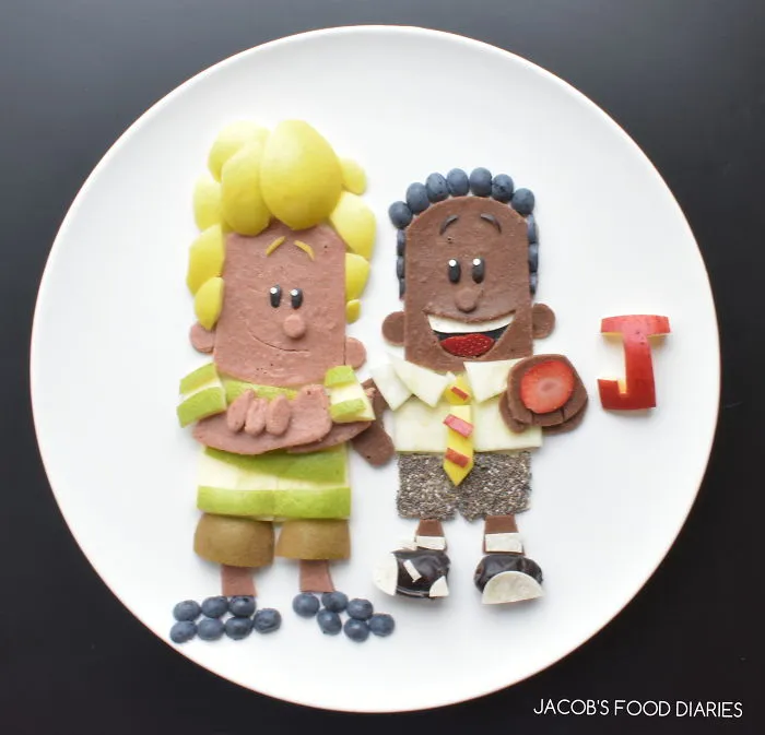 Harold Hutchins & George Beard From Captain Underpants - Spelt Beetroot And Cocoa Pancakes With Fruit