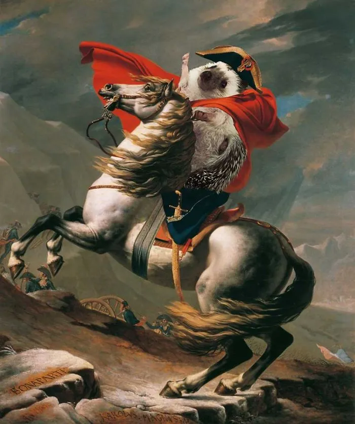 Jacques-Louis David's "Hedgehog Crossing The Alps" (1800)
