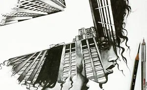 I Merge Buildings And People In My Double Exposure Drawings