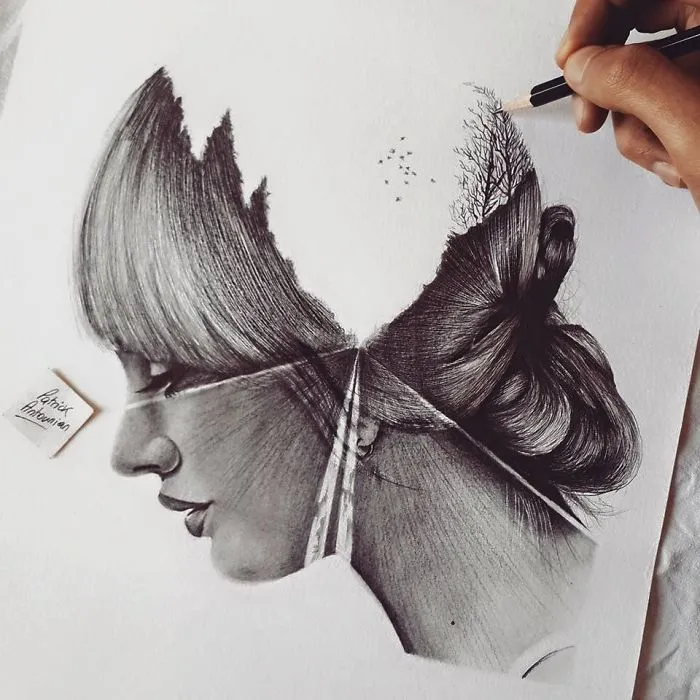 I Merge Buildings And People In My Double Exposure Drawings