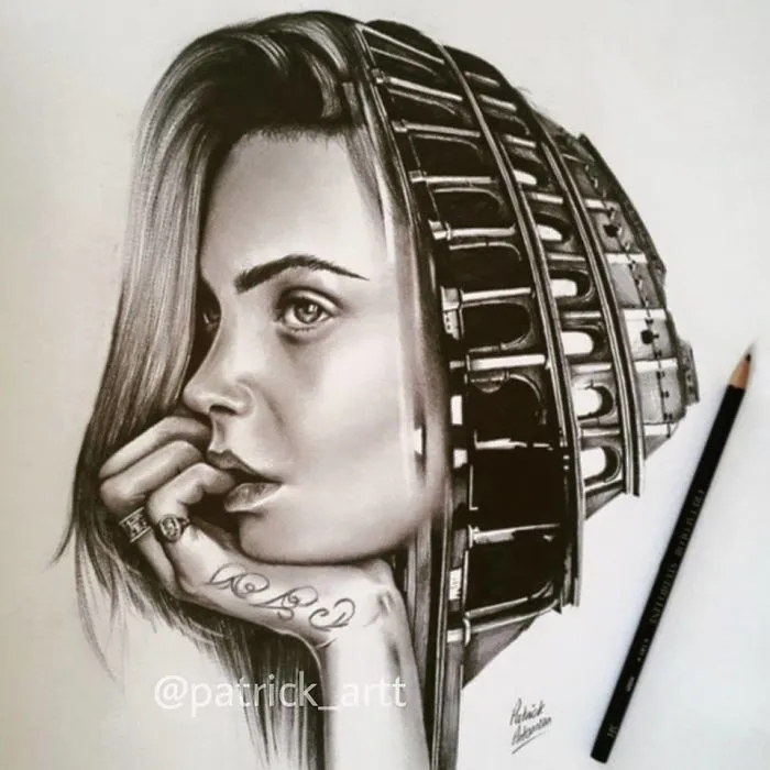 I Merge Buildings And People In My Double Exposure Drawings