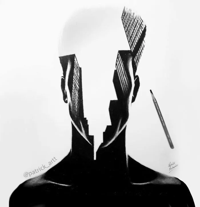 I Merge Buildings And People In My Double Exposure Drawings