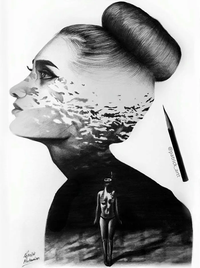 I Merge Buildings And People In My Double Exposure Drawings