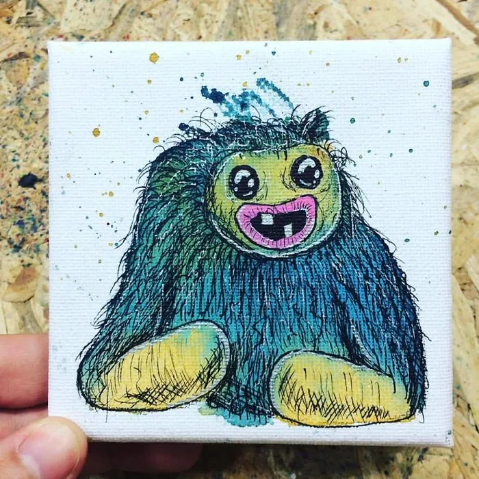 I Create Quirky Monsters From Random Paint Splashes Daily