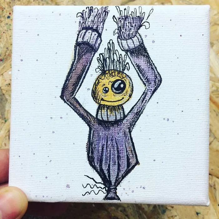I Create Quirky Monsters From Random Paint Splashes Daily