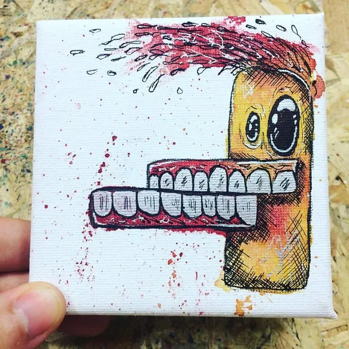 I Create Quirky Monsters From Random Paint Splashes Daily