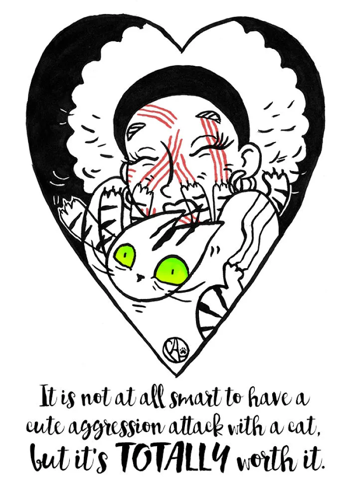 My Girlfriend Illustrates Our Life With 3 Cats And A Dog