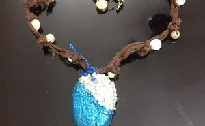 I Made Moana's Heart Of Tefiti And Blue And White Seahsell Necklace! Ha! :d