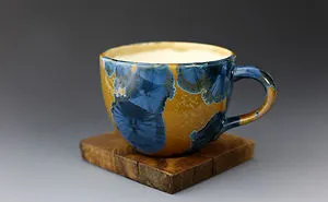 Porcelain Crystalline Glazed Cups & Mugs That I Made Recently With My Own Glaze Recipe.