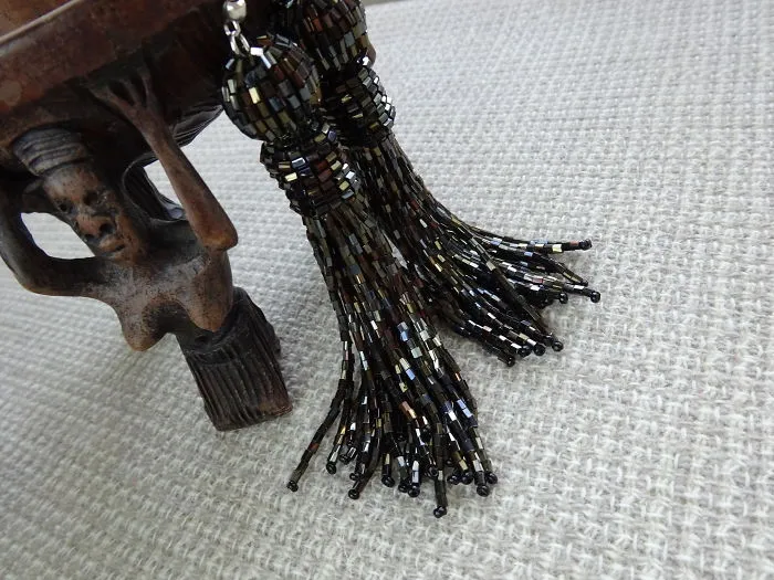 Tassel Beaded Earrings In Oscar De La Renta Style: Handmade, Trendy, Feminine