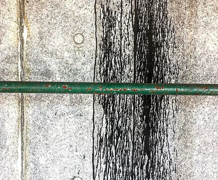 A Construction Crew Spilled Paint On This Wall. I Snapped This Photo Before They Ruined The Art Piece By Trying To Clean It